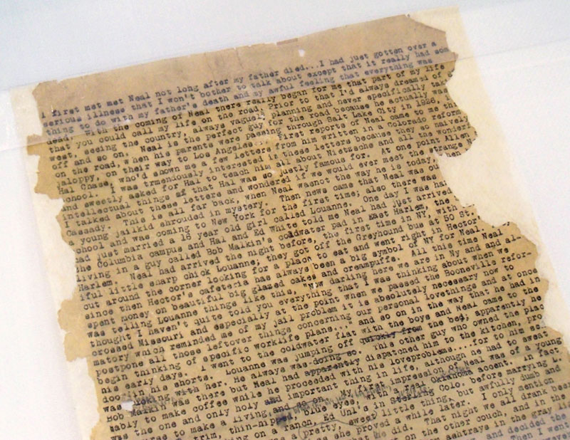 The beginning of the 'On The Road' scroll