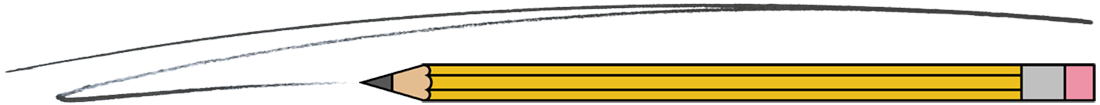 A yellow pencil drawing a line