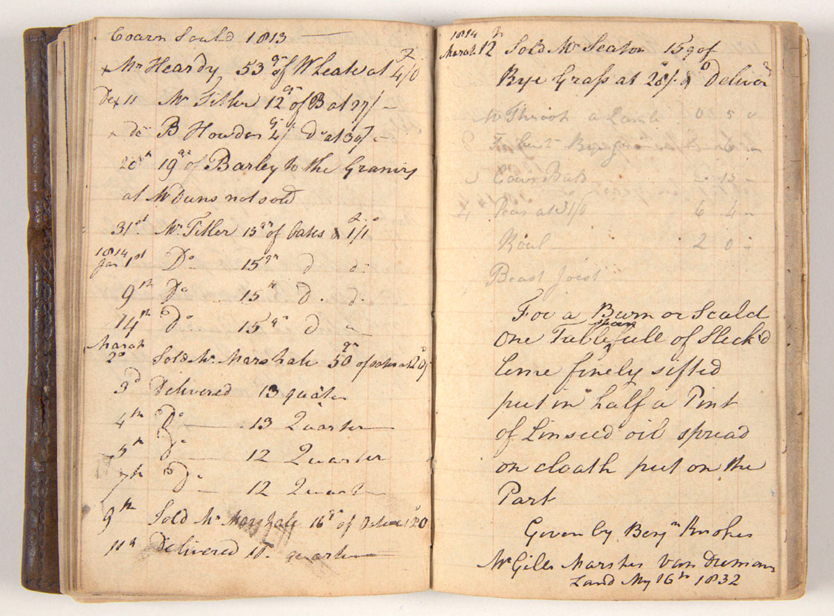 Handwriting in an old notebook