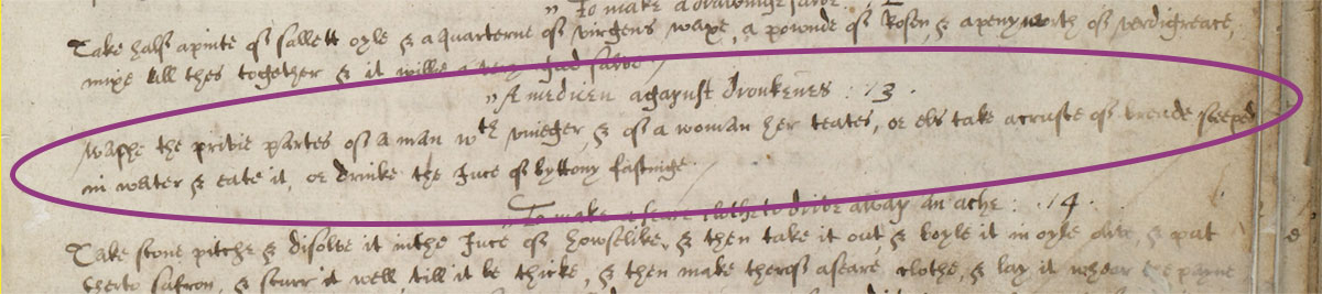 A snippet of a hand-written page from a 16th century receipe book